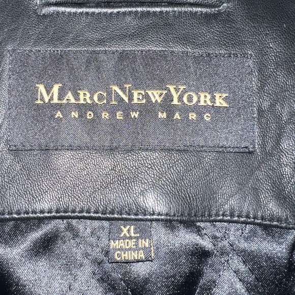 Men's XL Marc New York Leather Coat - Picture 2 of 5